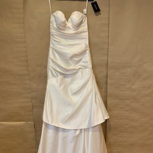 Pleated Ivory Jovani Wedding Dress